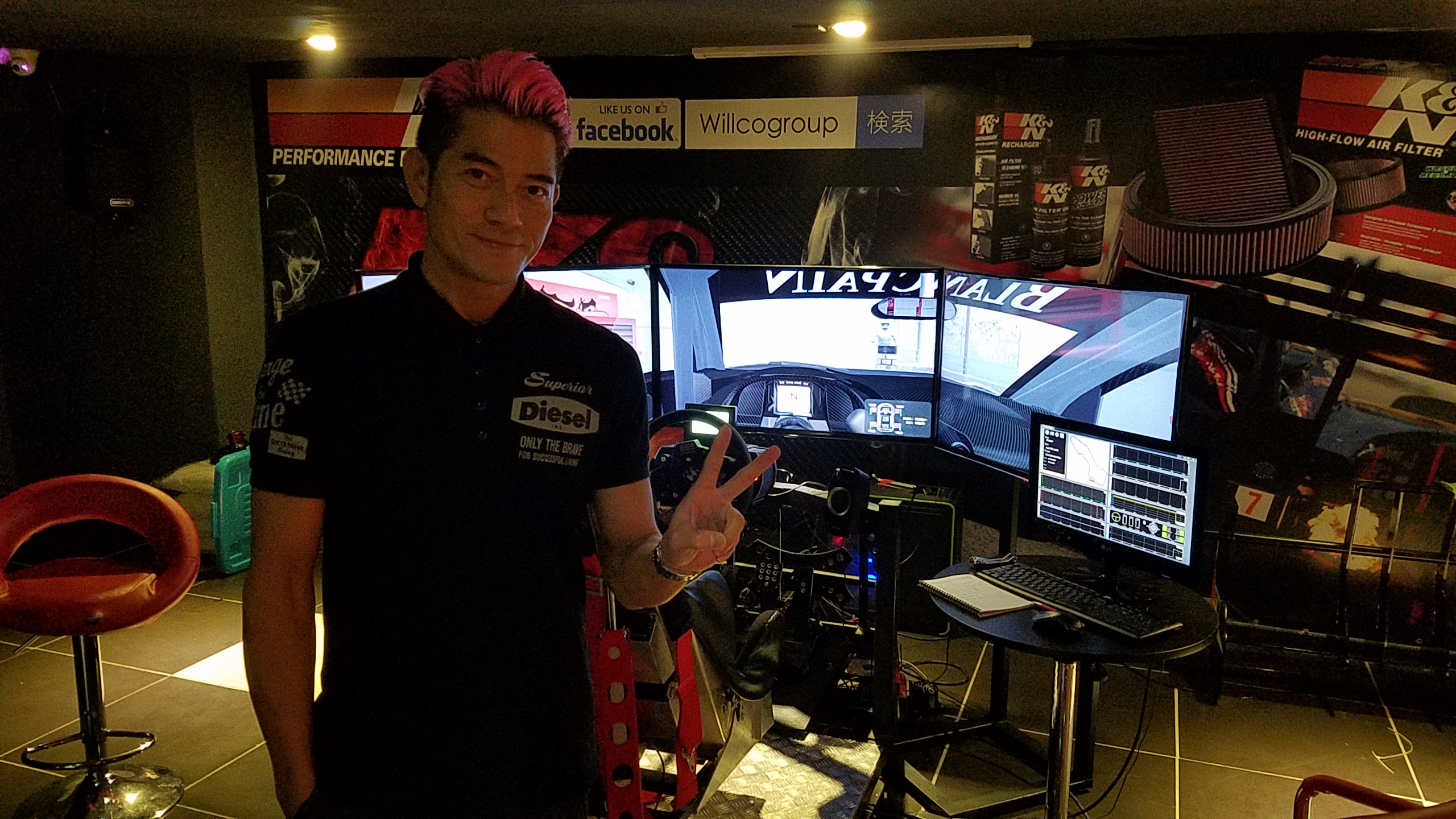 Aaron Kwok at ProRacing Simulation Centre